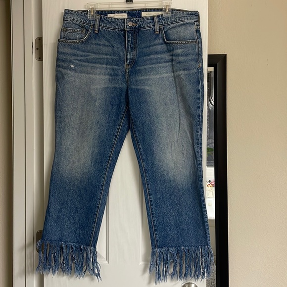 Anthropologie Pilcro and the Letterpress Fringe hem Jeans . EUC - Picture 1 of 9